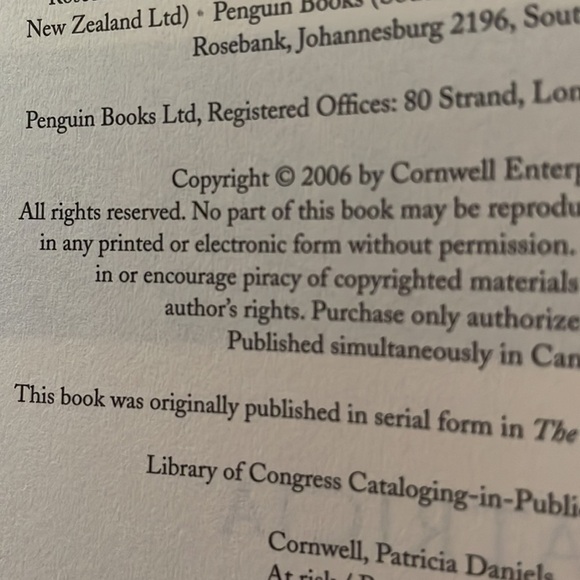1st Edition 1st Print 2006 Patricia Cornwell At Risk Bestseller hardcover book - Picture 7 of 12